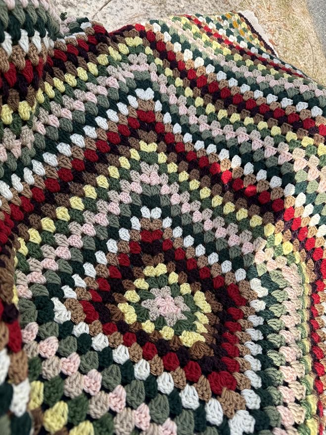 Handmade Granny Square Afghan Throw